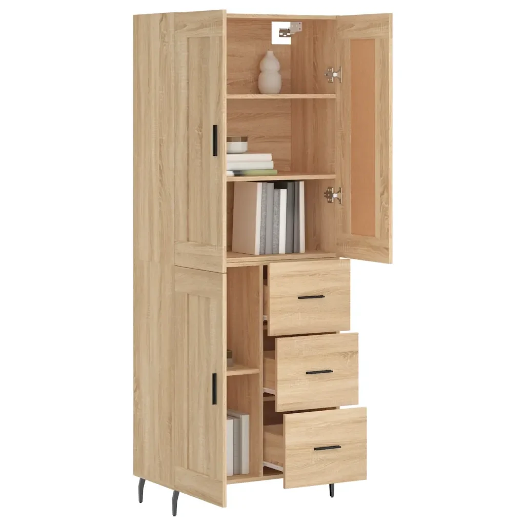 Credenza Rovere Sonoma 69,5x34x180 cm in Legno Multistrato 3200020 - Image 3