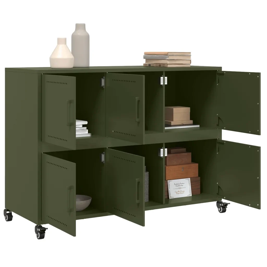 Credenza Verde Oliva 100,5x39x72 cm in Acciaio 846744 - Image 5