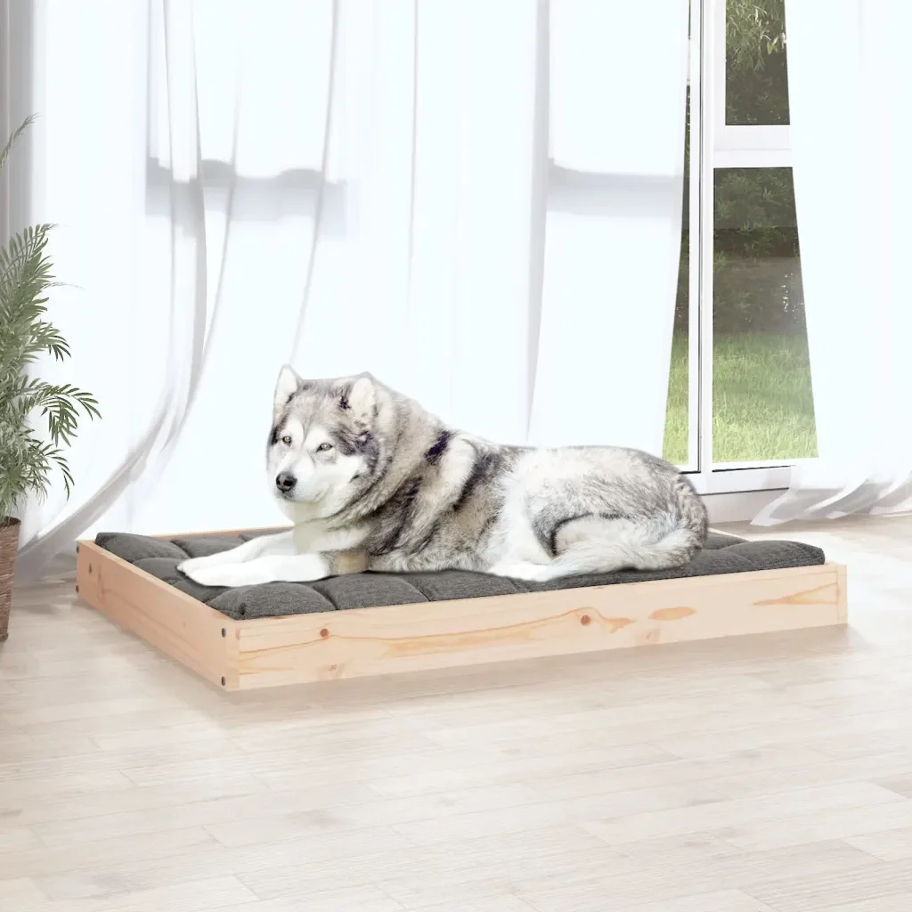 Cuccia per Cani 101,5x74x9 cm in Legno Massello di Pino 820866 - Image 5
