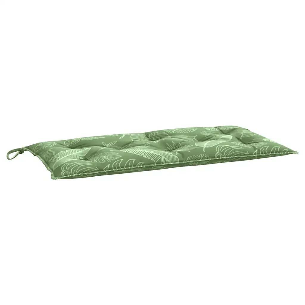 Cuscini Panca Giardino 2 pz Motivo a Foglie 100x50x7 cm Tessuto - Image 5