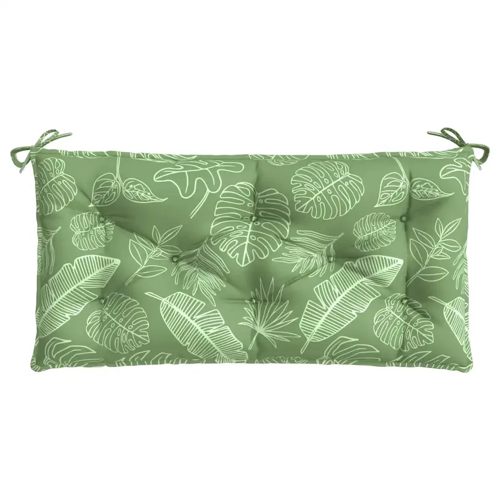 Cuscini Panca Giardino 2 pz Motivo a Foglie 100x50x7 cm Tessuto - Image 6