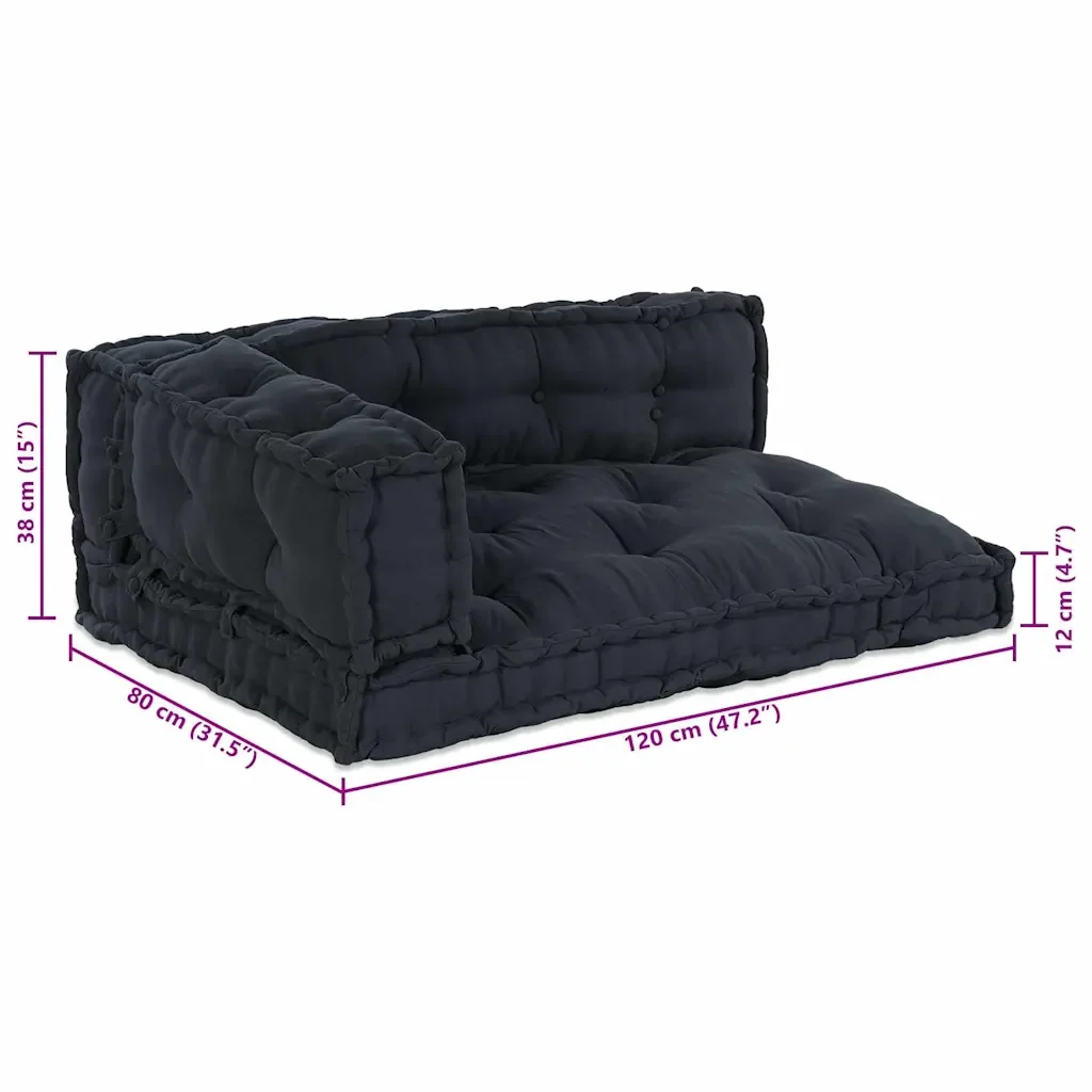 Cuscino per Divano Pallet 3 pcs Antracite 120 x 80 x 38 cm 4019083 - Image 10