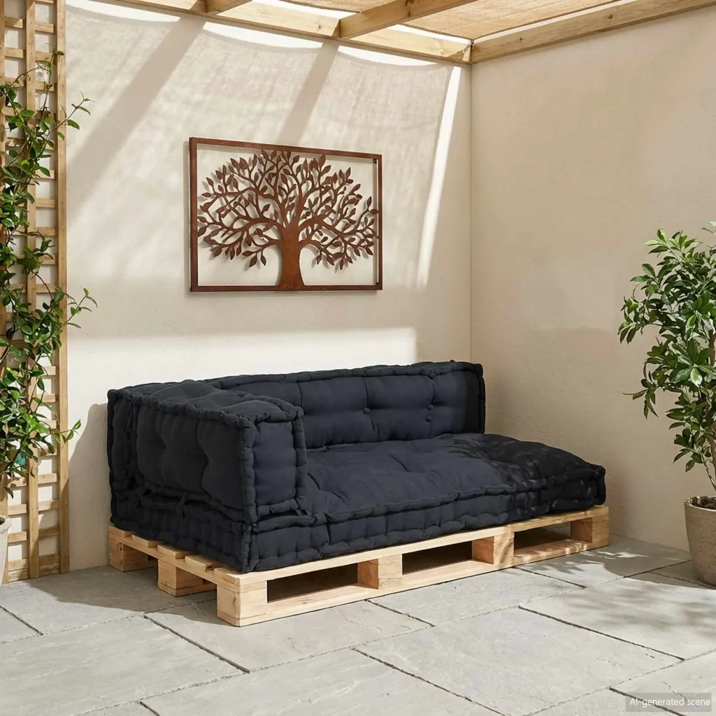 Cuscino per Divano Pallet 3 pcs Antracite 120 x 80 x 38 cm 4019083 - Image 3