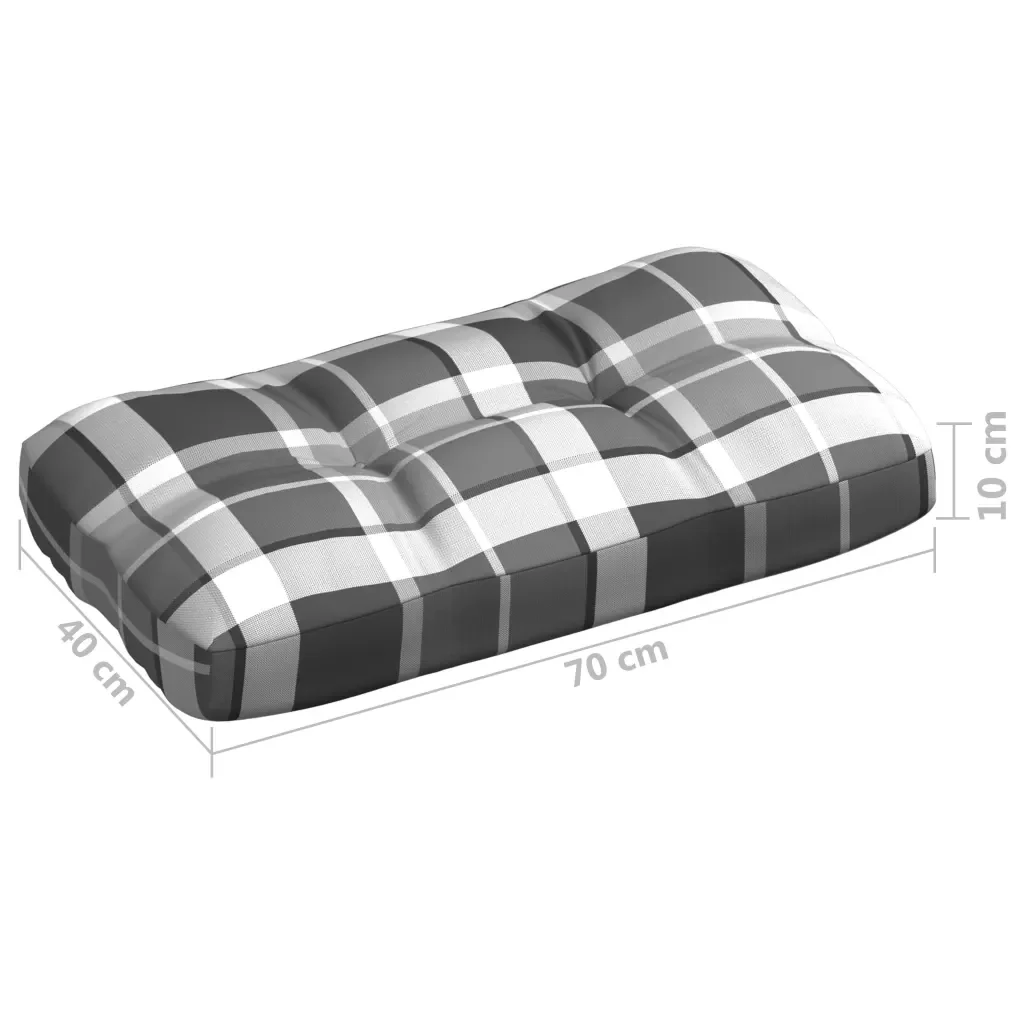 Cuscini per Divano Pallet 7 pz Grigio Motivo a Quadri 314602 - Image 10