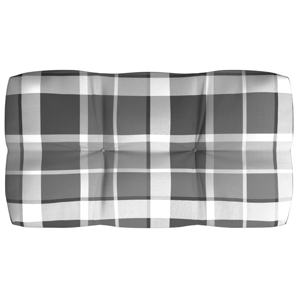 Cuscini per Divano Pallet 7 pz Grigio Motivo a Quadri 314602 - Image 6