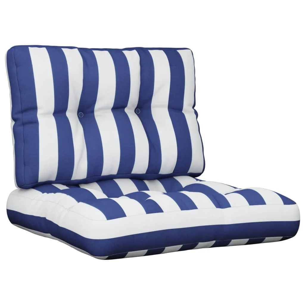 Cuscini per Pallet 2 pz Strisce Blu e Bianche in Tessuto 360682 - Image 2