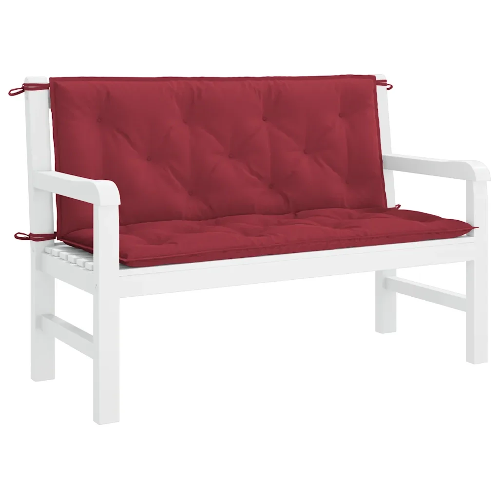 Cuscini per Panca 2 pz Rosso Vino 120x50x7 cm in Tessuto Oxford 315013 - Image 3