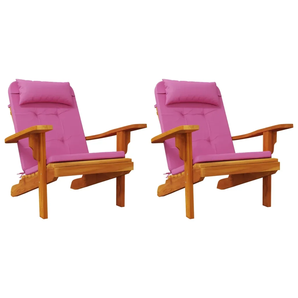 Cuscini per Sedia Adirondack 2 pz Rosa in Tessuto Oxford 361850 - Image 4