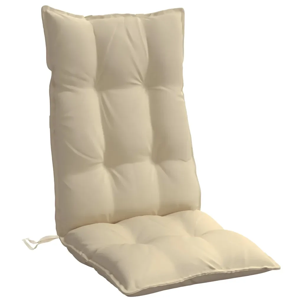 Cuscini per Sedia con Schienale Alto 2 pz Beige Tessuto Oxford 377611 - Image 5