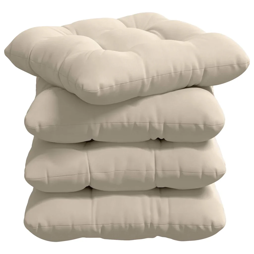 Cuscini per Seduta 4 pcs Beige 45 x 45 cm Tessuto in Microfibra - Image 2