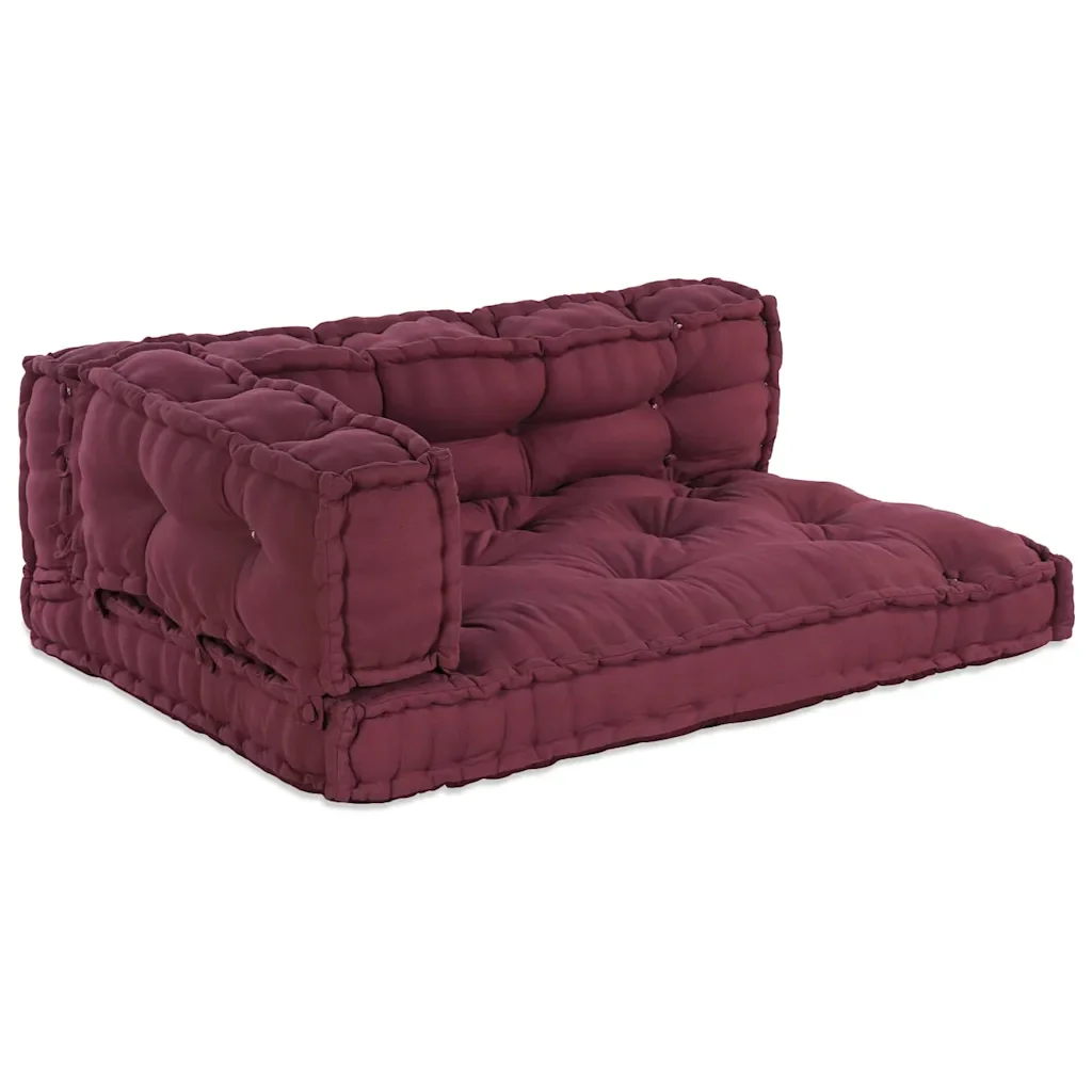 Cuscino per Divano Pallet 3 pcs Bordeaux 120 x 80 x 38 cm 4019086 - Image 2
