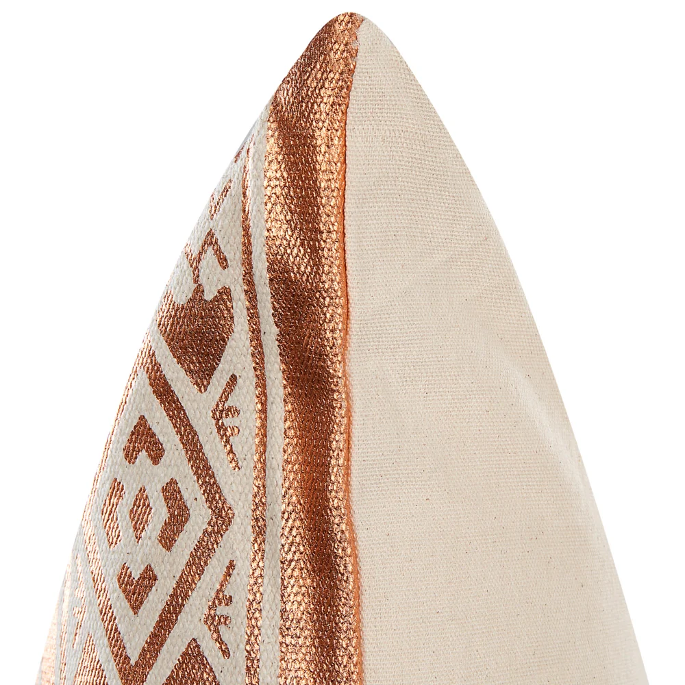 Cuscino in cotone ramato 50 x 50 cm motivo geometrico metallizzato glamour - Image 3