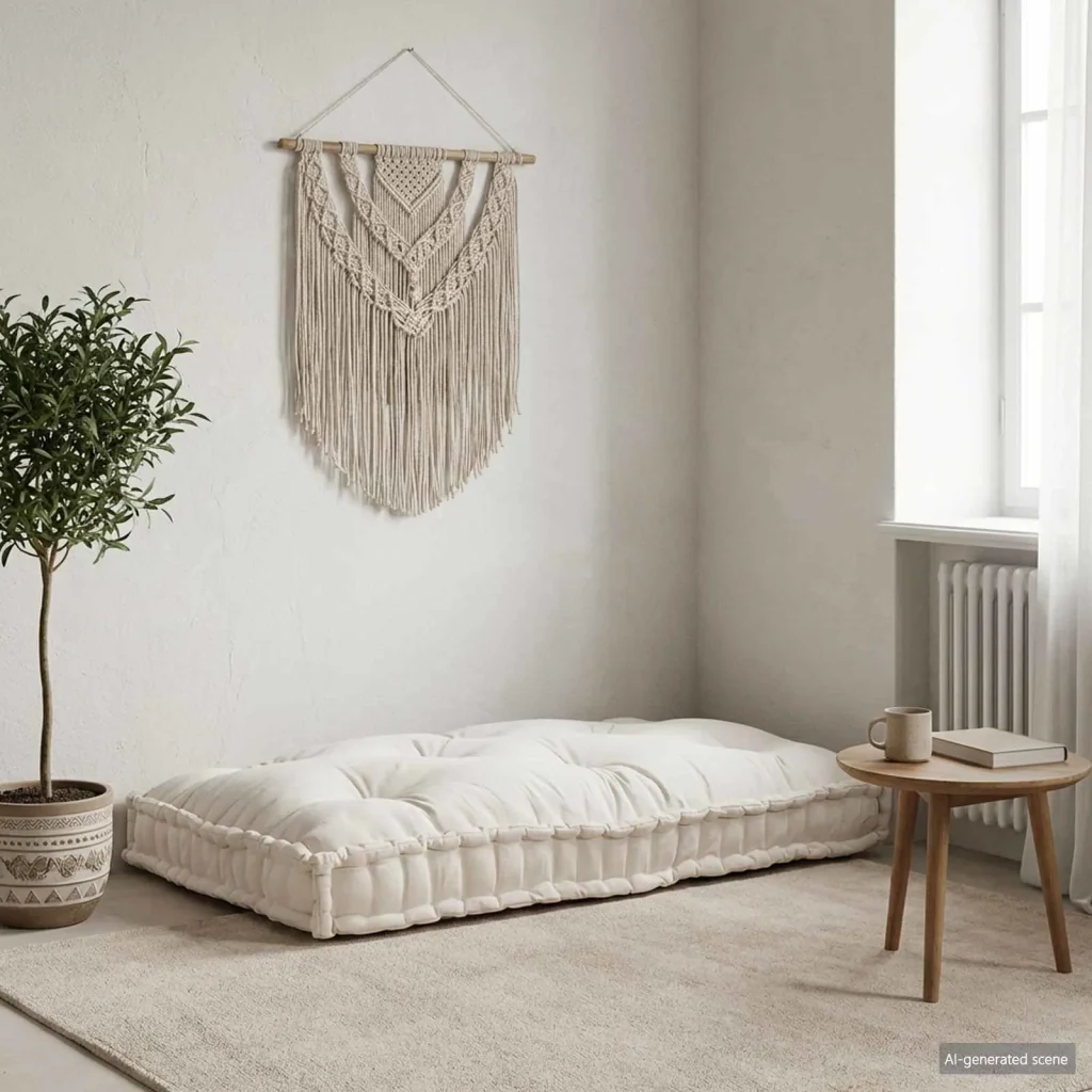 Cuscino per Divano Pallet Crema 120 x 80 x 12 cm Tessuto 4019082