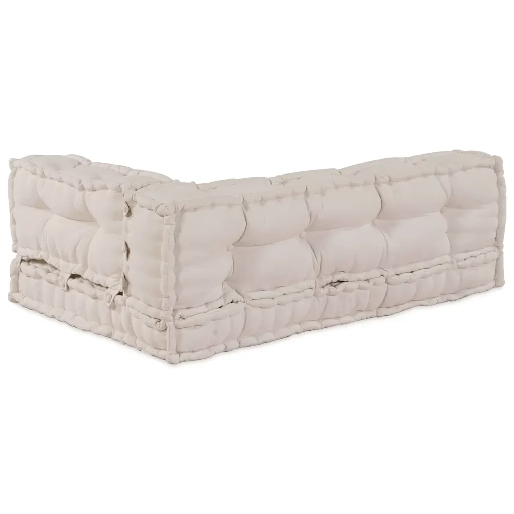 Cuscino per Divano Pallet 3 pcs Crema 120 x 80 x 34 cm Tessuto 4019080 - Image 4