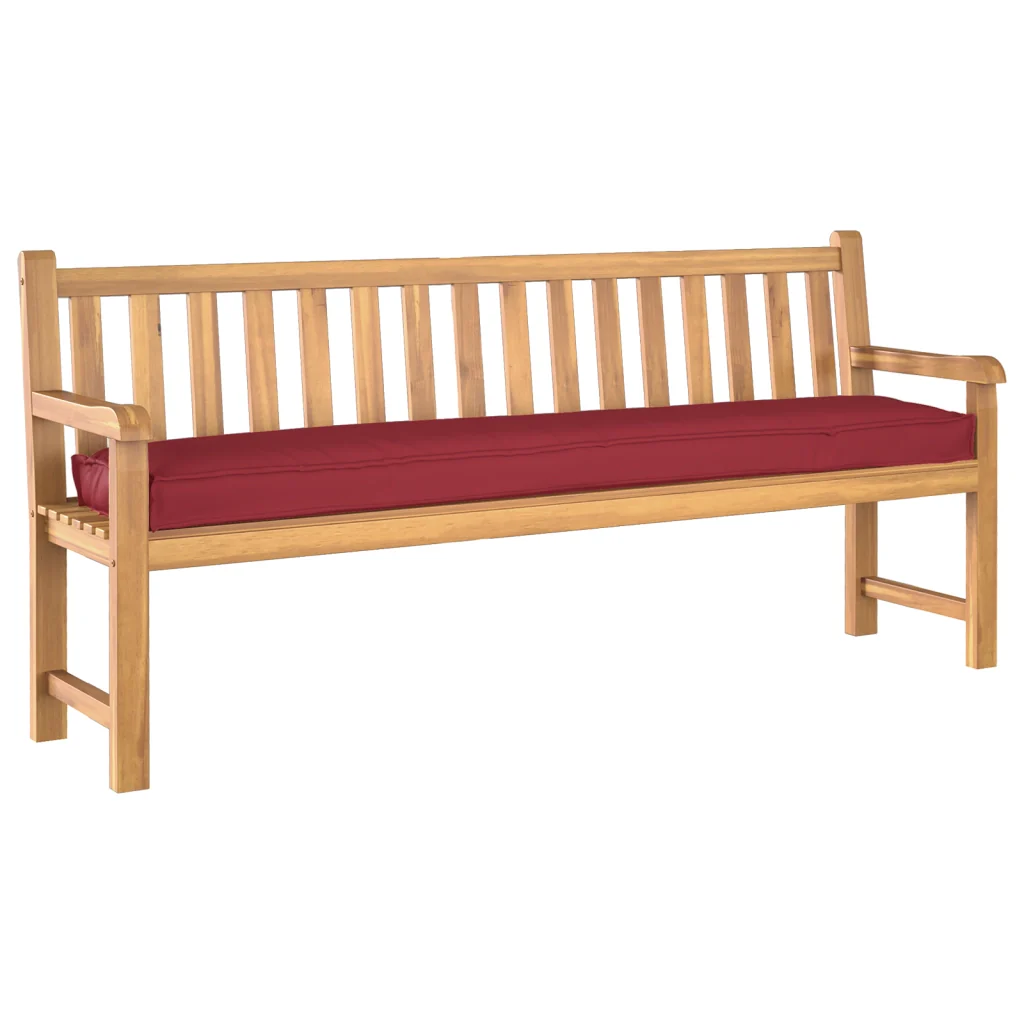Cuscino per panca Rosso vino 200x40x8 cm Tessuto Oxford - Image 3