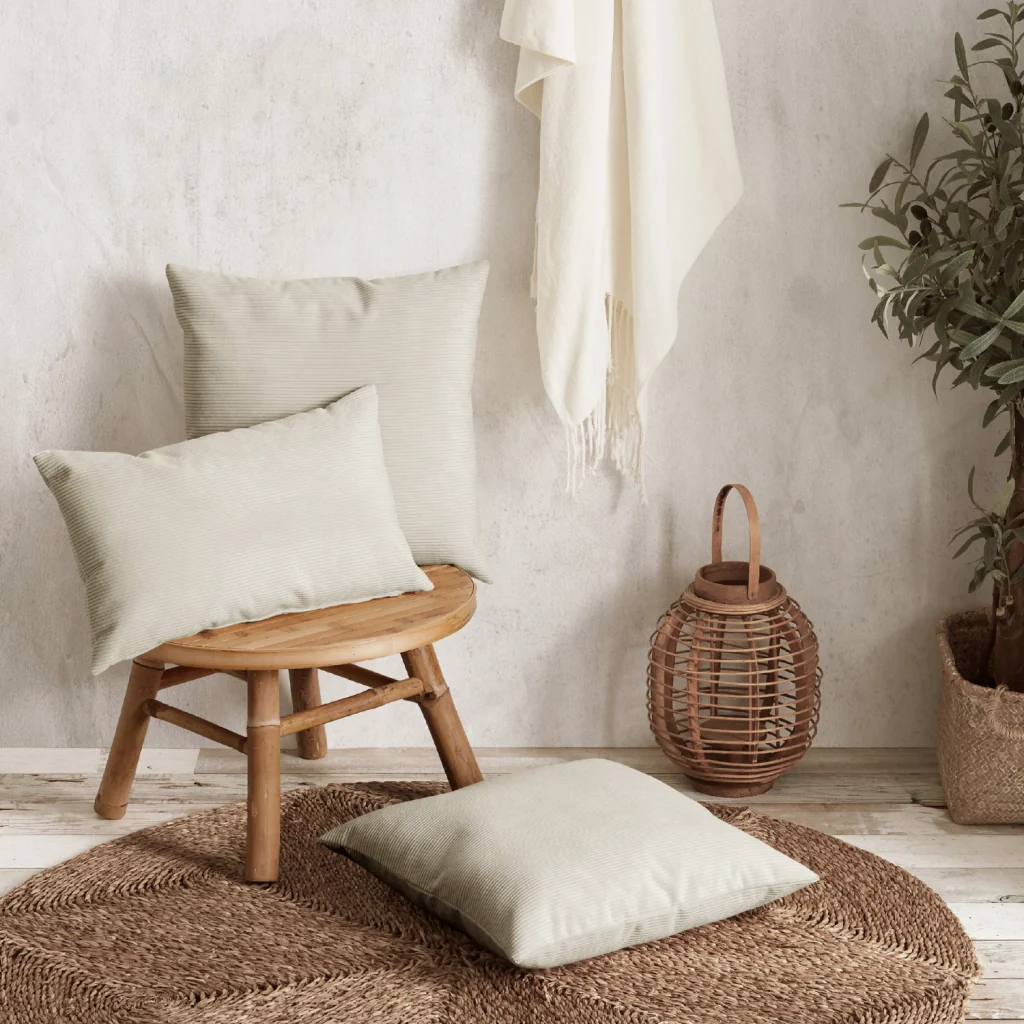 Cuscino rettangolare 30x50cm in velluto beige Dune - Image 3