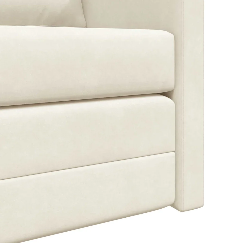 Divano letto Crema 204 x 122 x 60 cm Velluto 42007952 - Image 9
