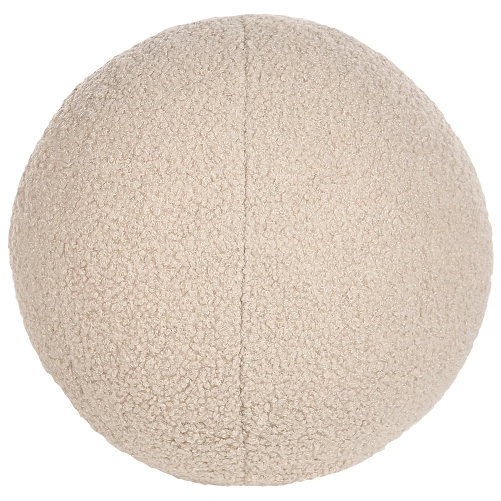 Divano a 3 posti in tessuto bouclè beige con cuscini aggiuntivi stile elegante - Image 6