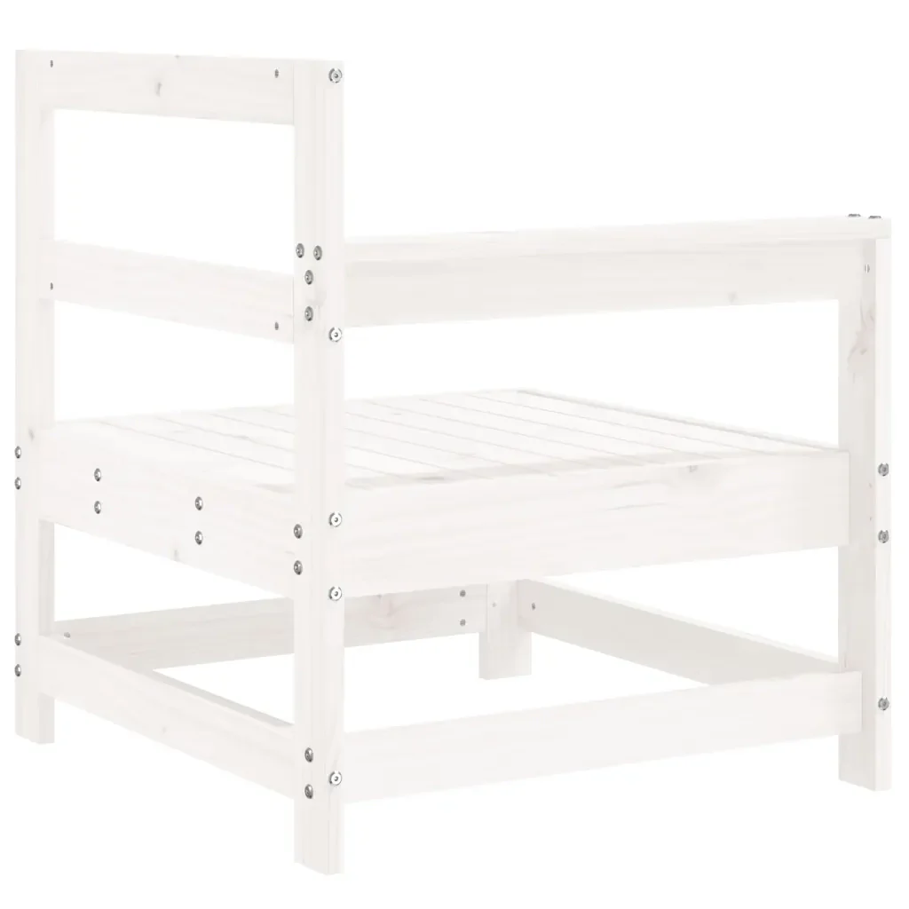 Divano Angolare da Giardino Bianco in Legno Massello di Pino 825500 - Image 5