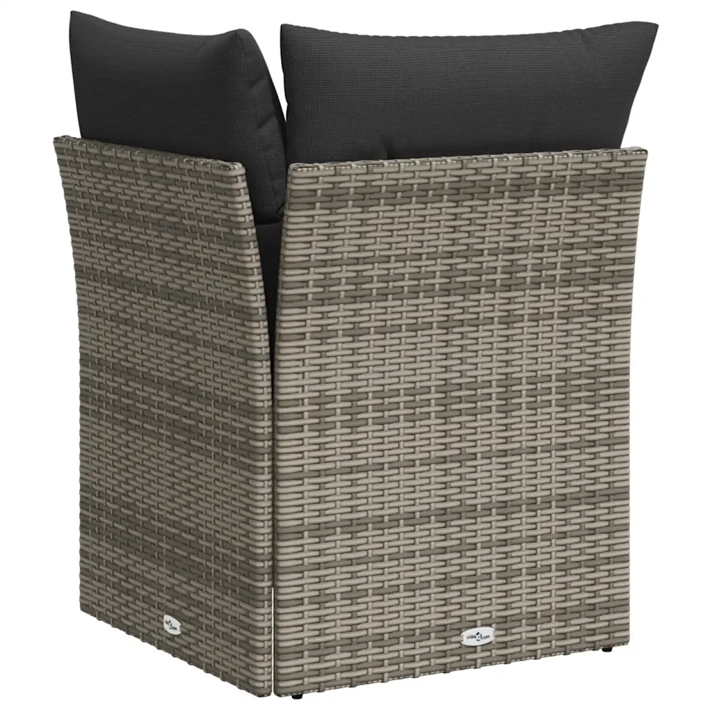 Divano Angolare da Giardino con Cuscini Grigio in Polyrattan 366113 - Image 6