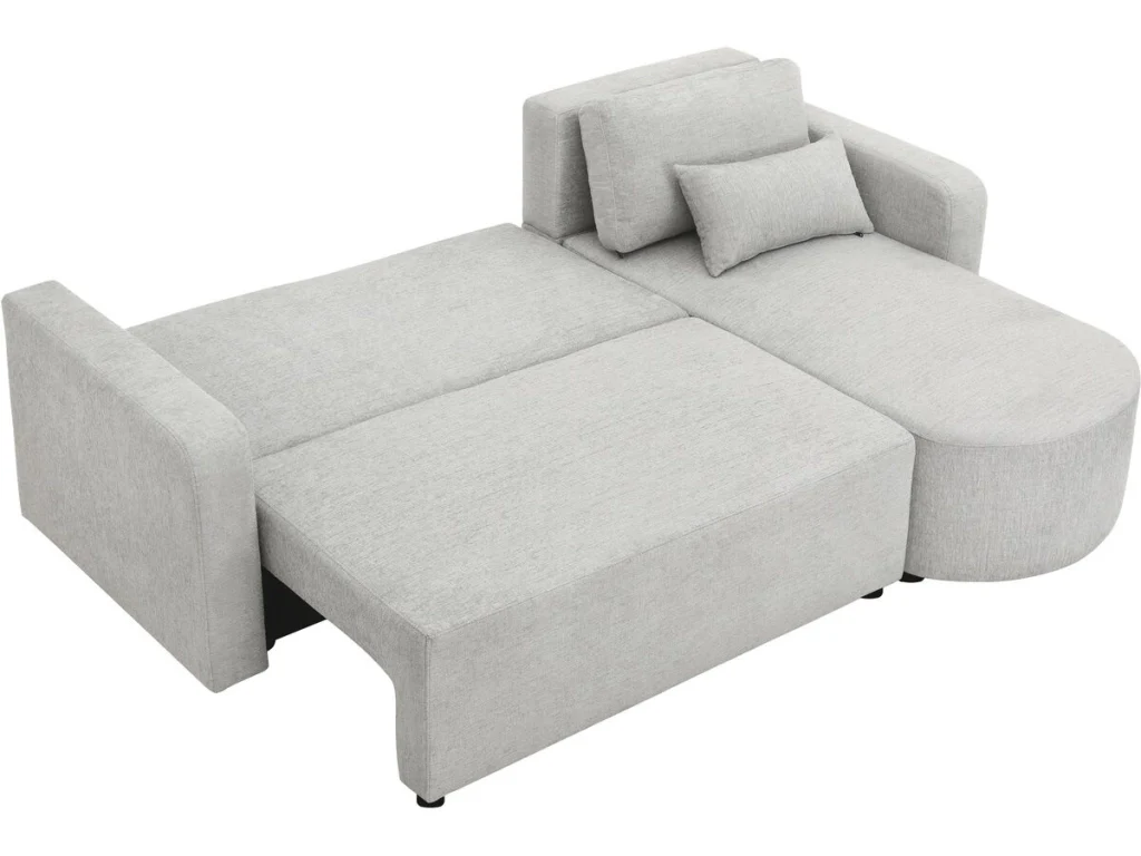 Divano angolare reversibile e trasformabile in tessuto "Charles" - 3 posti - Grigio - Image 3