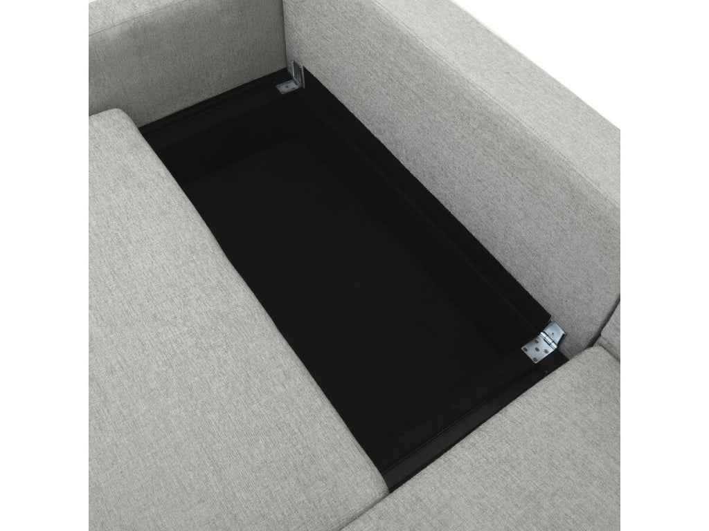 Divano angolare reversibile e trasformabile in tessuto "Charles" - 3 posti - Grigio - Image 5