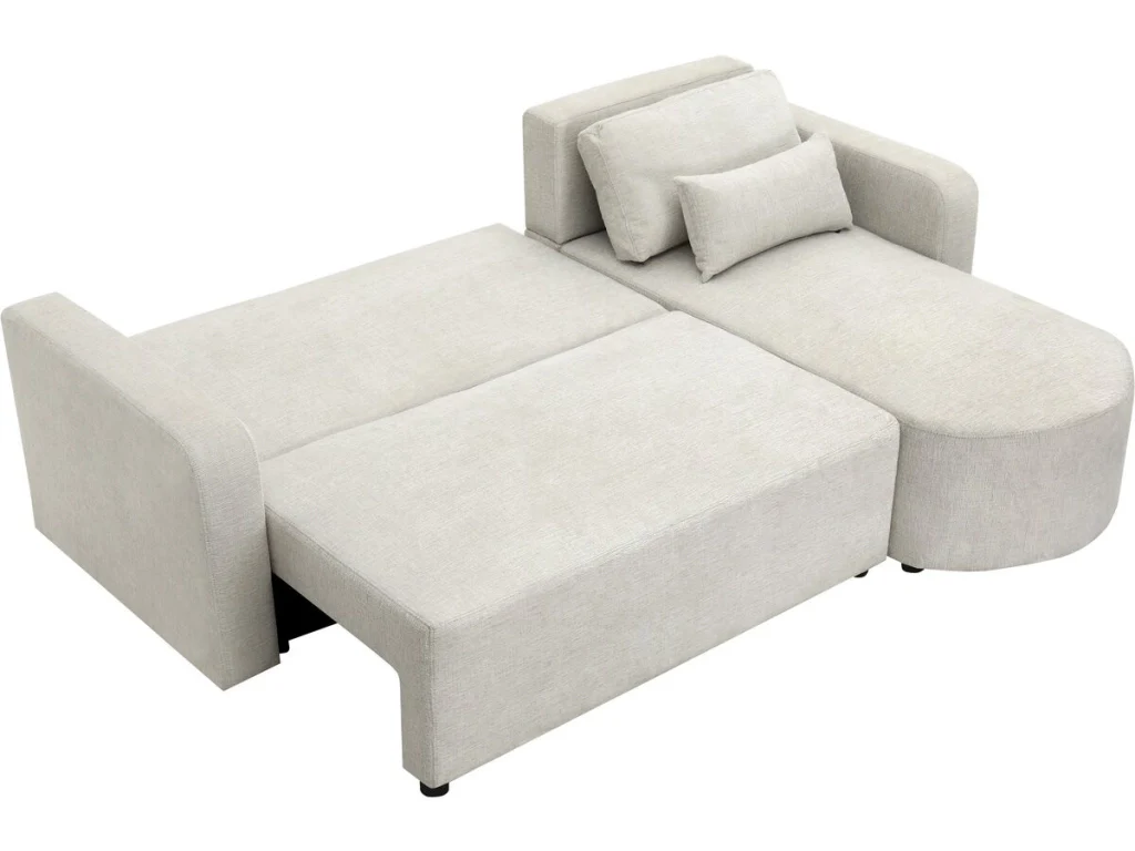 Divano angolare trasformabile/reversibile in tessuto "Charles" - 3 posti - Beige - Image 3