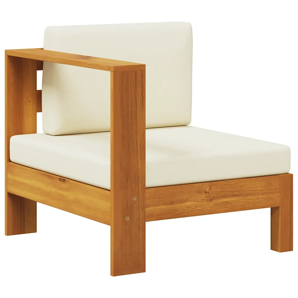 Divano Centrale con 1 Bracciolo Bianco Crema Massello d'Acacia 310640 - Image 2