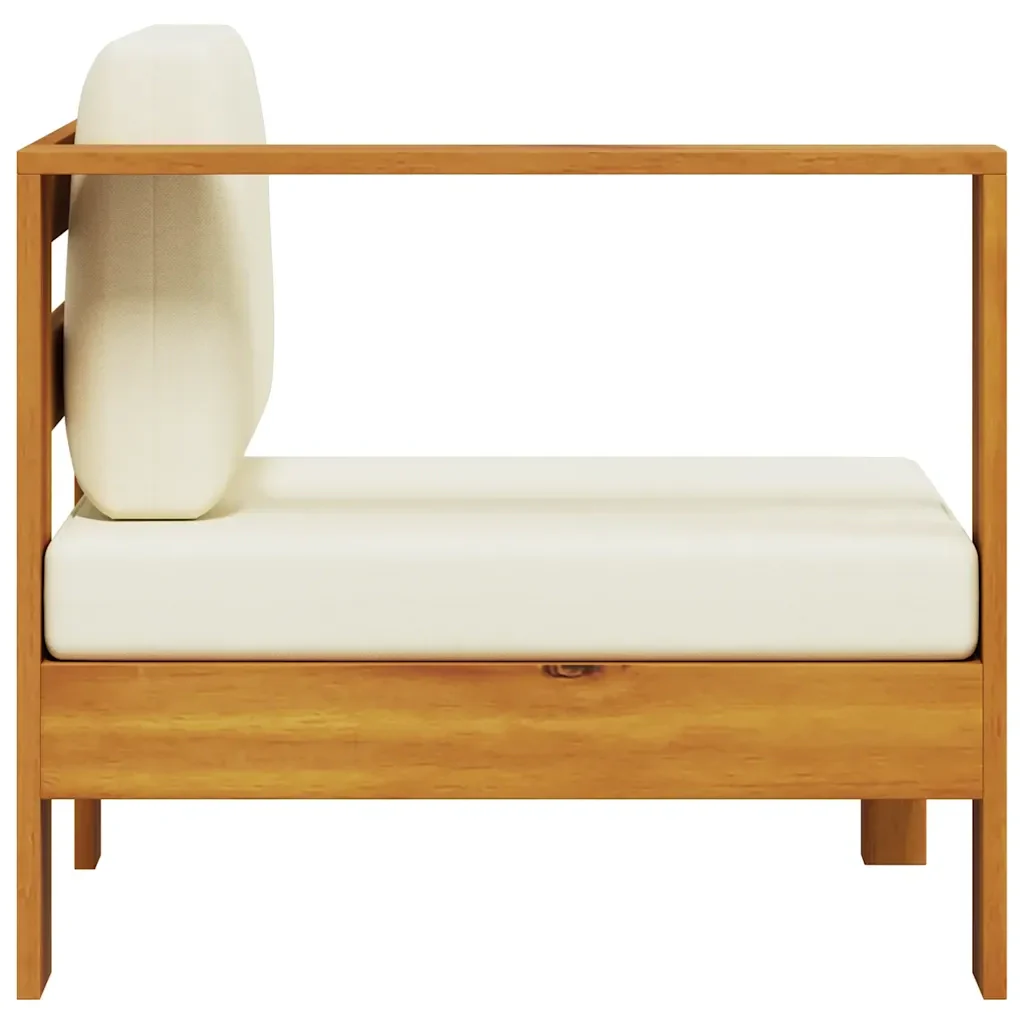 Divano Centrale con 1 Bracciolo Bianco Crema Massello d'Acacia cod mxl 76496 - Image 3