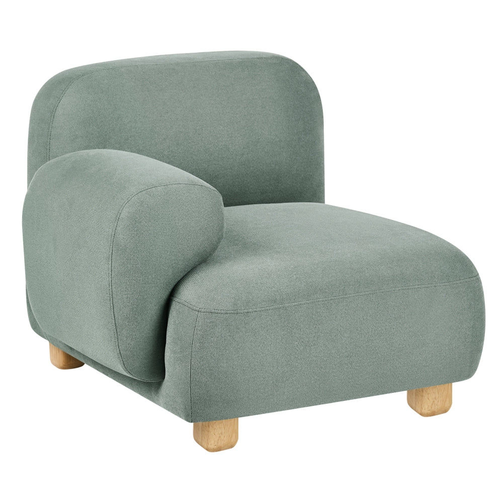 Divano componibile a 2 posti in tessuto due elementi angolari con poggiapiedi gambe in legno verde chiaro stile moderno - Image 10