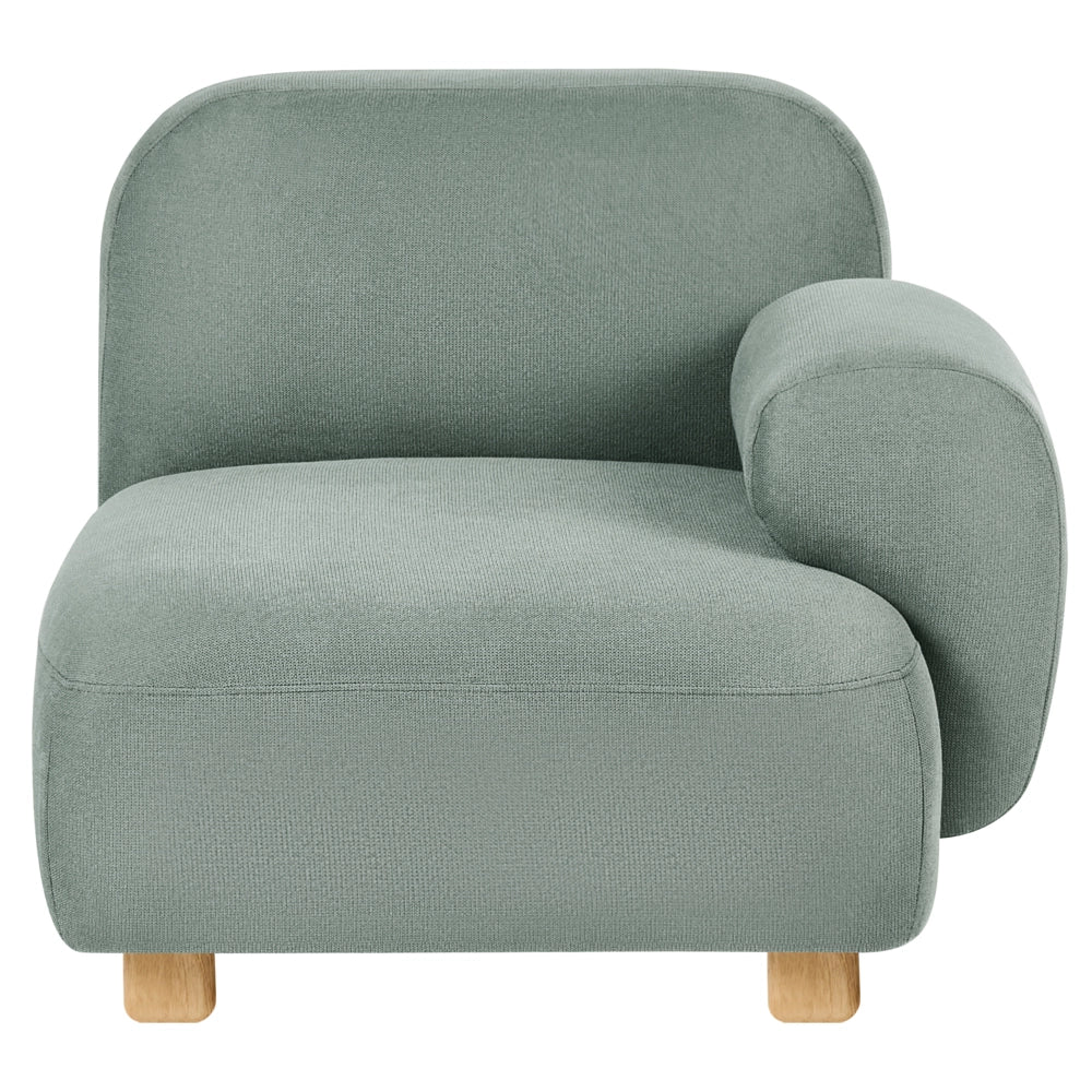 Divano componibile a 2 posti in tessuto due elementi angolari con poggiapiedi gambe in legno verde chiaro stile moderno - Image 6
