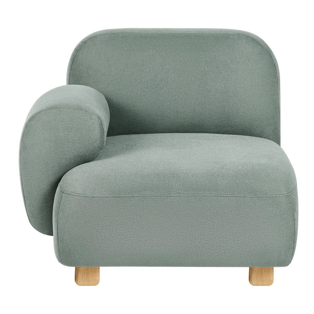 Divano componibile a 2 posti in tessuto due moduli angolari gambe in legno verde chiaro stile moderno - Image 9
