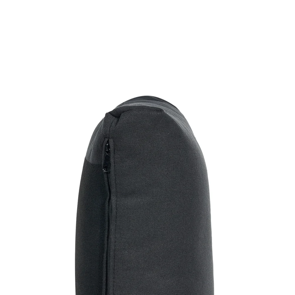 Divano Componibile Rivestito In Tessuto Nero 3 Posti con ottomano stile moderno - Image 9