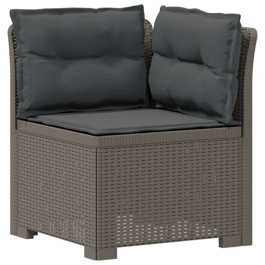 Divano da giardino 3 posti con cuscini in look rattan PP 8011917 - Image 3