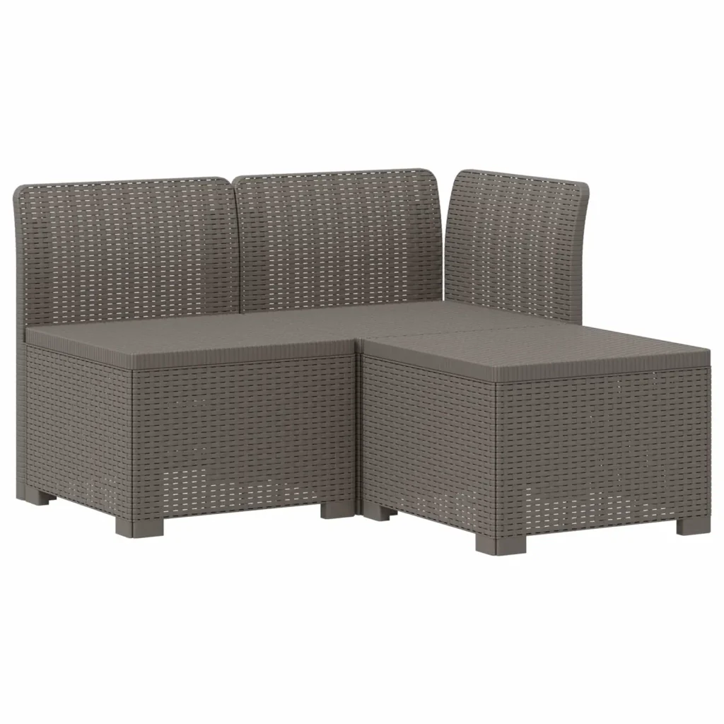 Divano da giardino 3 posti con cuscini in look rattan PP 8011919 - Image 2