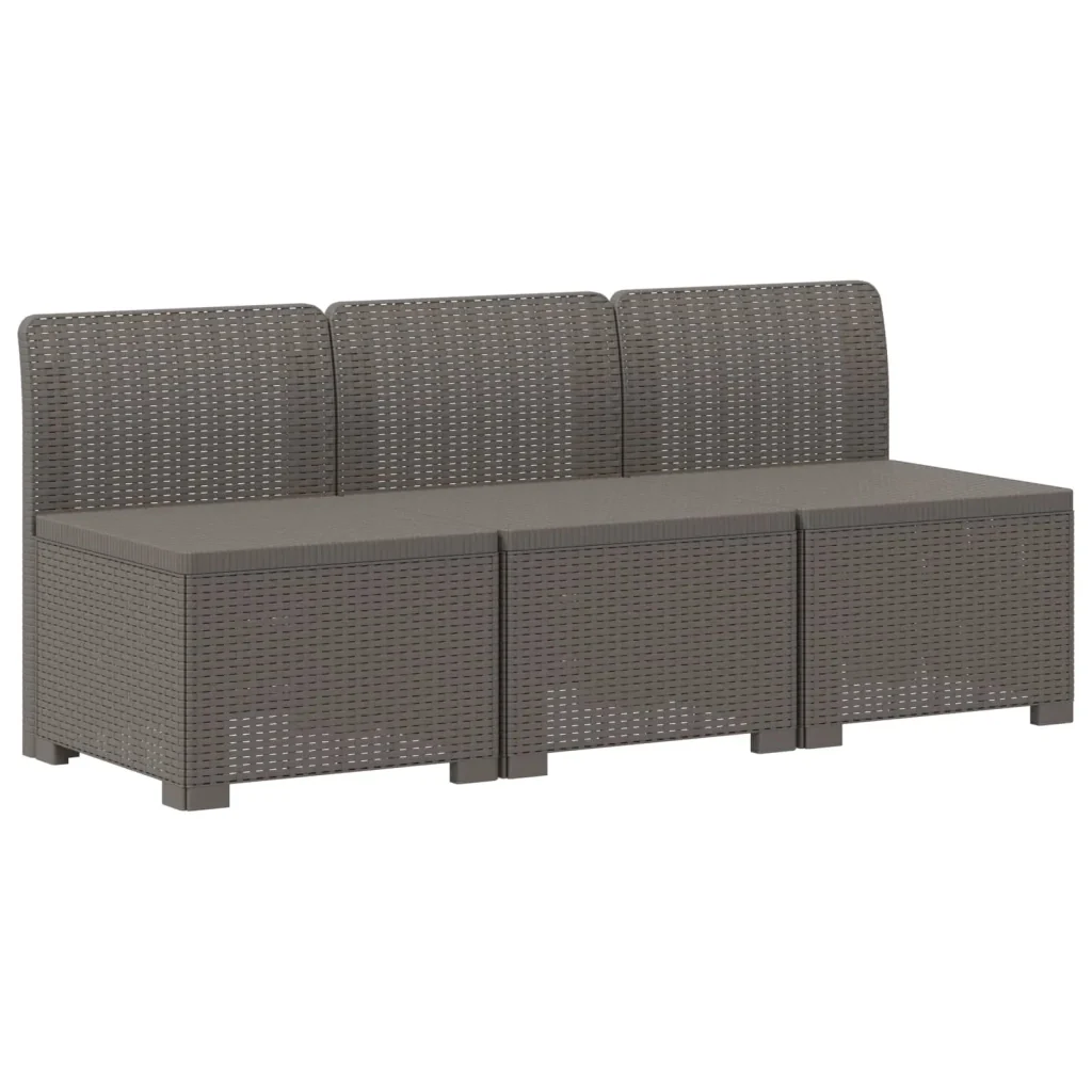 Divano da giardino 3 posti con cuscini in look rattan PP 8011972 - Image 2