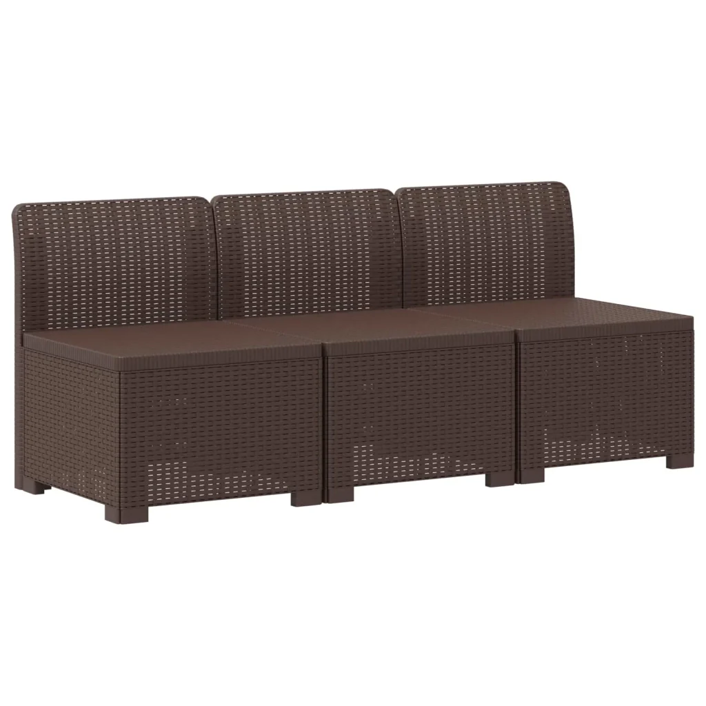 Divano da giardino 3 posti con cuscini in look rattan PP 8011982 - Image 2