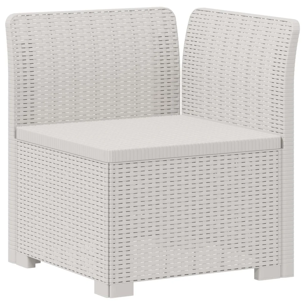 Divano da giardino 4 posti aspetto rattan PP Bianco 3443996