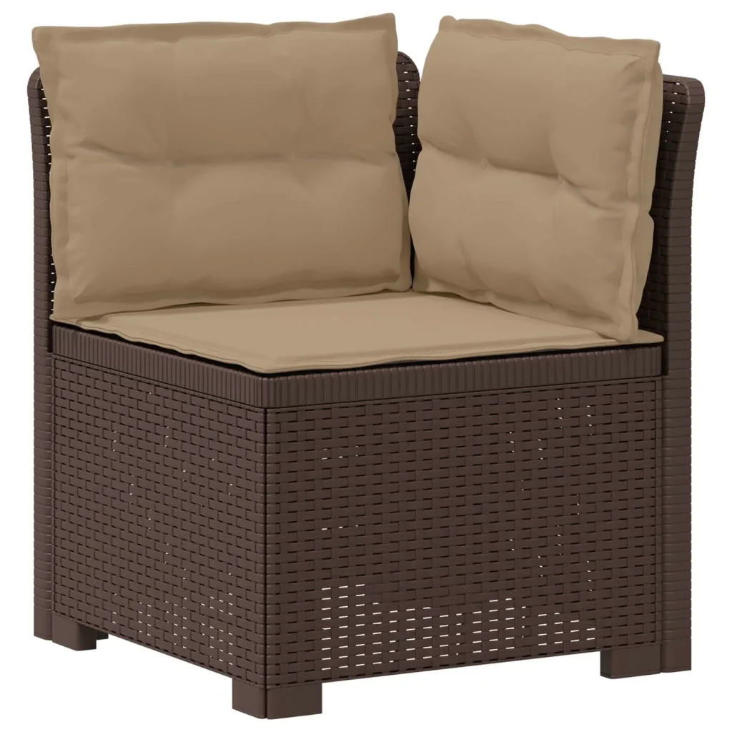 Divano da giardino 4 posti con cuscini aspetto rattan PP 3443948 - Image 3