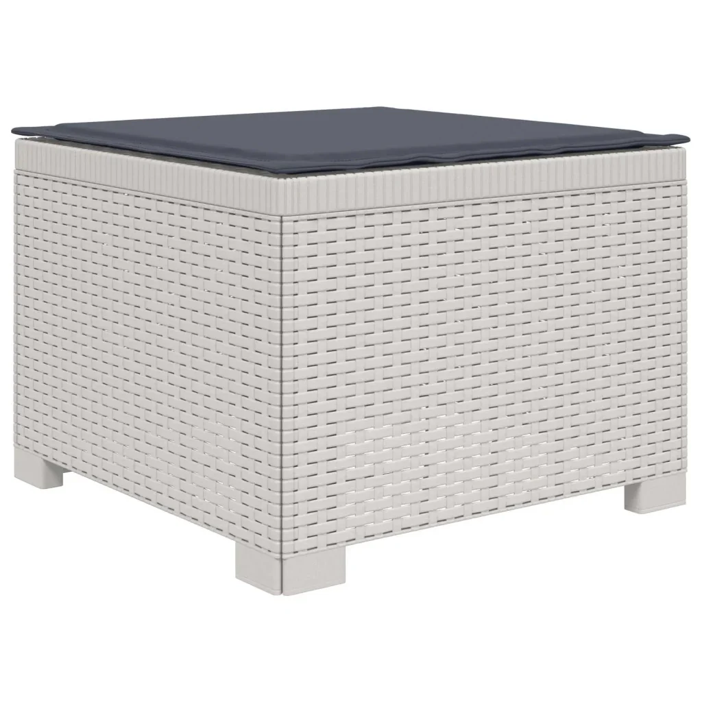 Divano da giardino 4 posti con cuscini aspetto rattan PP Bianco 3443937 - Image 3