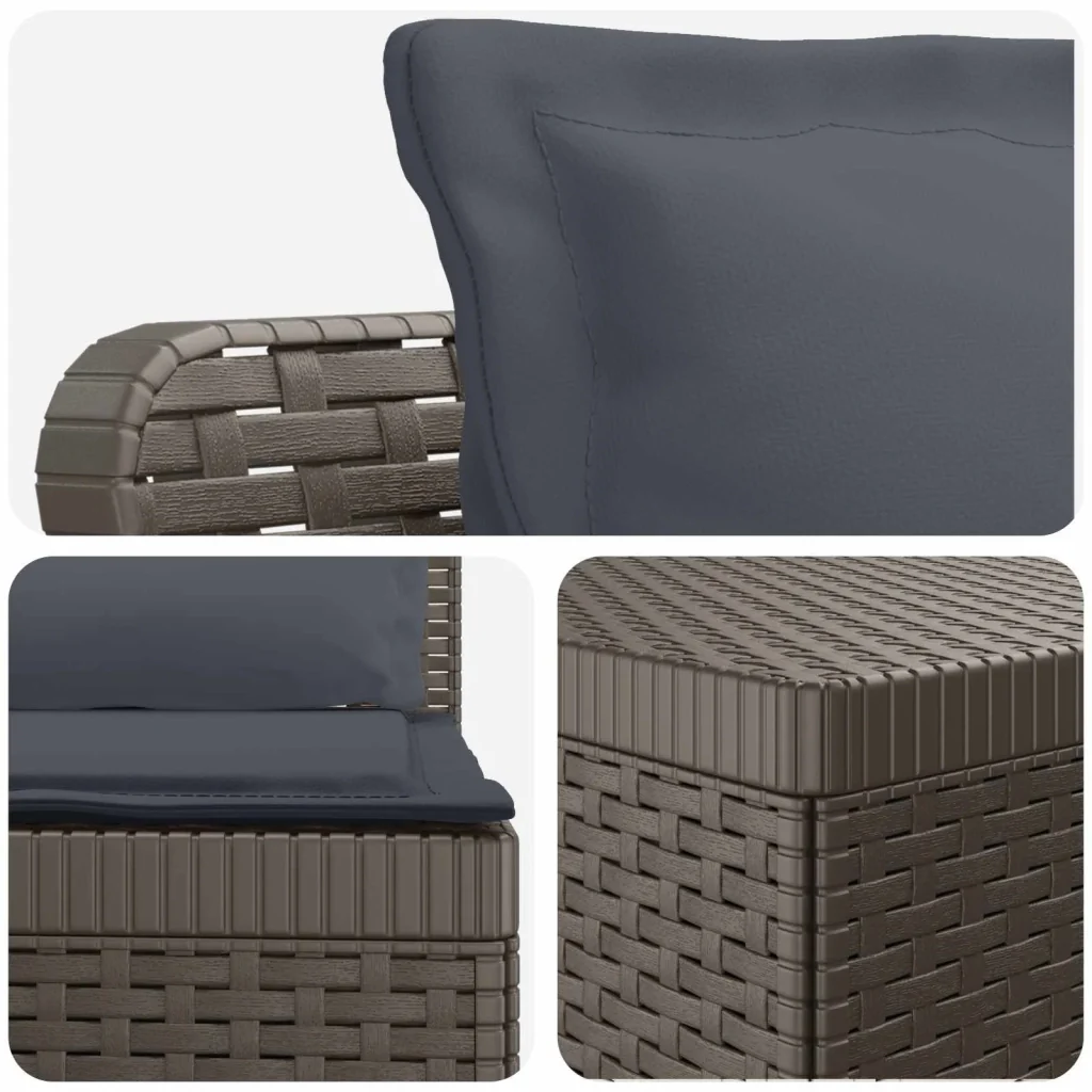 Divano da Giardino 5 Posti con Cuscini Stile Rattan PP 3443921 - Image 3