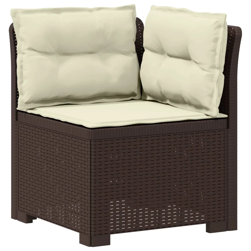 Divano da Giardino 5 Posti con Cuscini Stile Rattan PP Marrone 3443910 - Image 3
