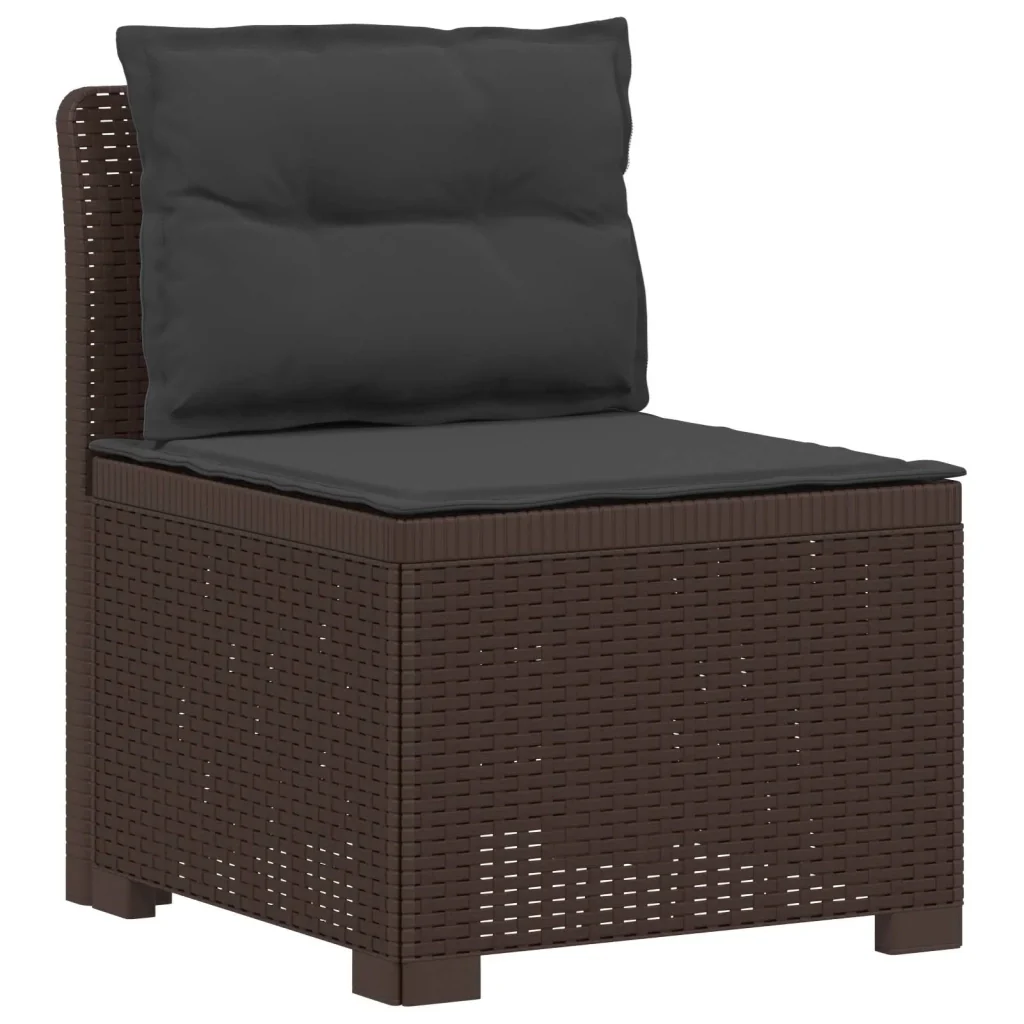 Divano da Giardino 5 Posti con Cuscini Stile Rattan PP Marrone 3443911 - Image 3