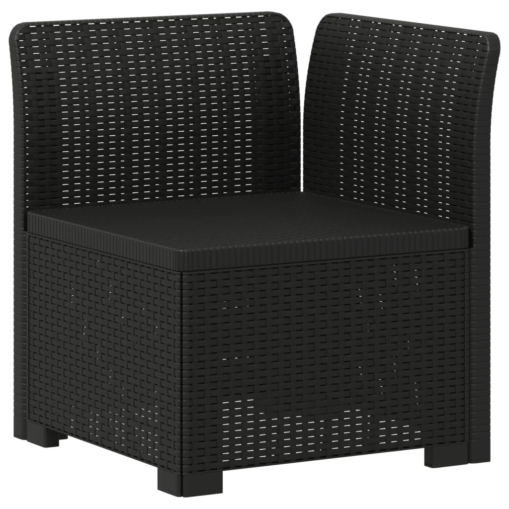 Divano da Giardino 5 Posti Stile Rattan PP Antracite 3443886 - Image 4