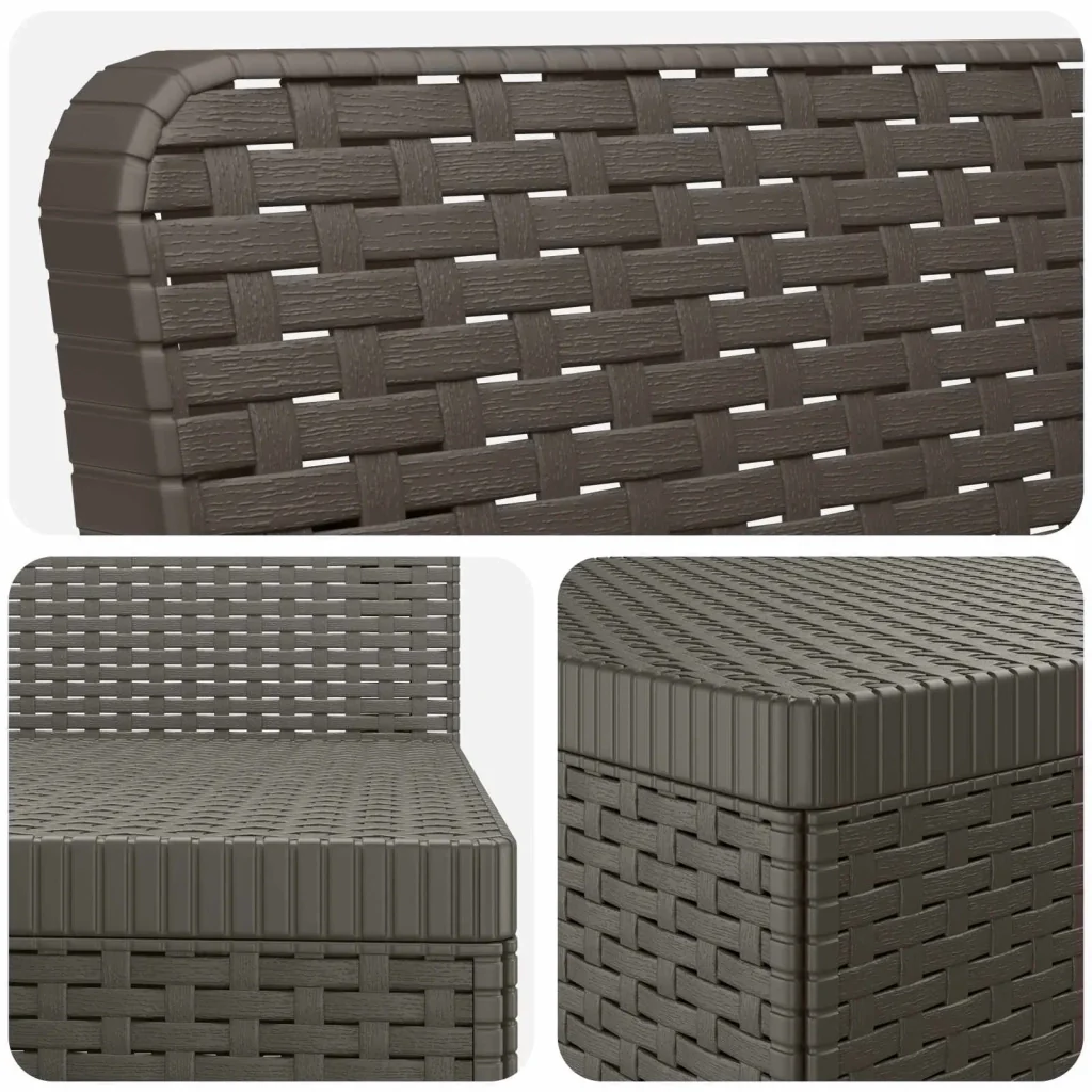 Divano da Giardino 5 Posti Stile Rattan PP Grigio Chiaro 3443889 - Image 3