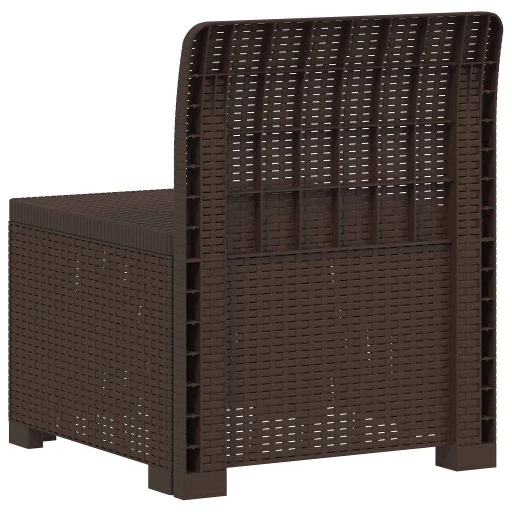 Divano da Giardino a 1 Posto Aspetto Rattan PP Marrone 8011777 - Image 4