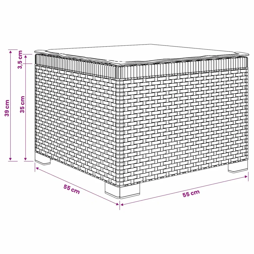 Divano da Giardino a 1 Posto con Cuscino Aspetto Rattan PP 8011773 - Image 6