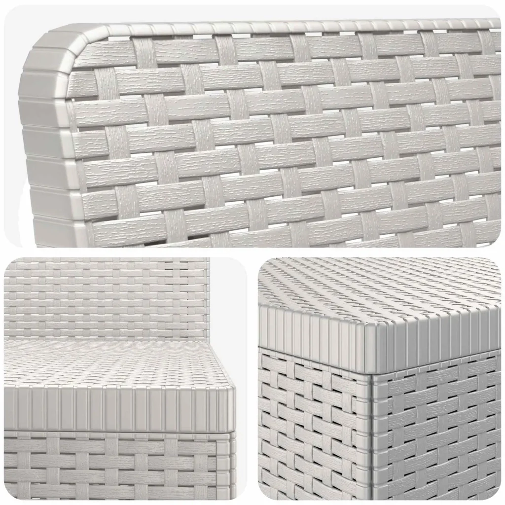 Divano da Giardino a 3 Posti in Aspetto Rattan PP Bianco 3443816 - Image 4