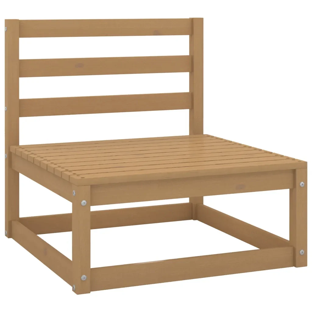 Divano da Giardino 3 Posti Marrone Ambra Legno Massello di Pino 3075302 - Image 4