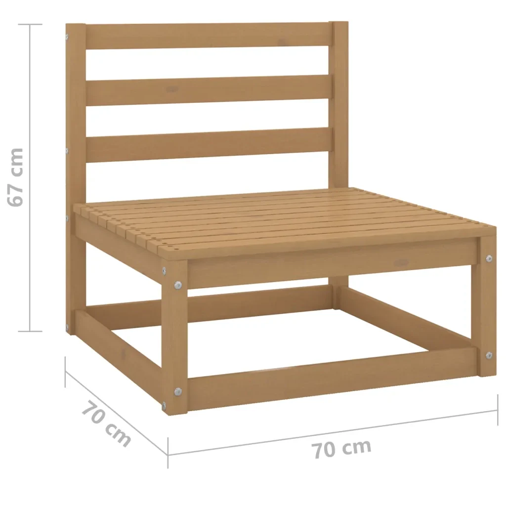 Divano da Giardino 3 Posti Marrone Ambra Legno Massello di Pino 3075302 - Image 6